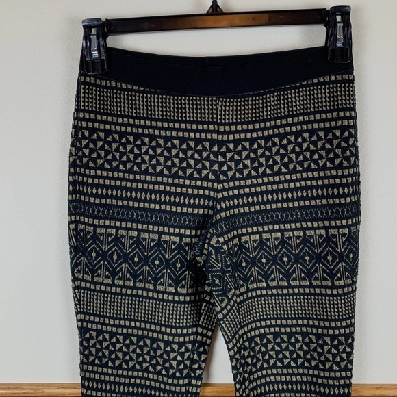 J McLaughlin Knitted Black Brown Printed Leggings Size Small - Picture 3 of 7